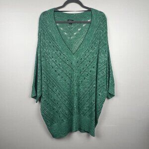 Torrid Women's Green Open Knit Pointelle Dolman Sleeve Sweater Size 3X